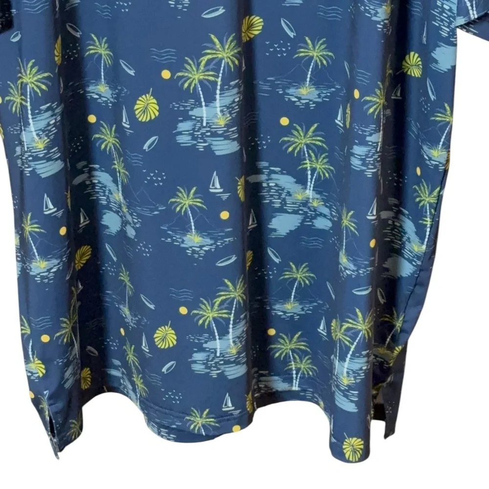 Tattoo Golf Tropical Island Polo Shirt 2XL Short Sleeve